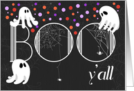 BOO Y’all Cute Ghosts Polka Dots and Spiders for Halloween card