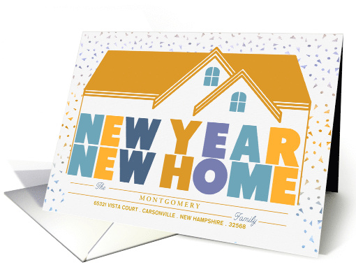 New Year New Home Announcement Colorful Holiday Custom card (1642954)