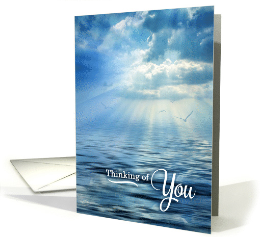 Friendship Thinking of You Scenic Ocean View Cloud Reflections card