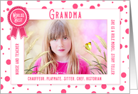 Thinking of the World’s Best Grandma Pink Polka Dots Photo card