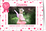 Birthday for the World’s Best Grandma Pink Polka Dots Photo card