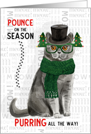 British Shorthair Cat Funny Christmas Purring All the Way card