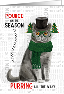 from the Cat British Shorthair Cat Funny Christmas Purring All the Way card
