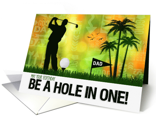 Dad's Birthday in a Golf Sports Theme Silhouette card (1658174)