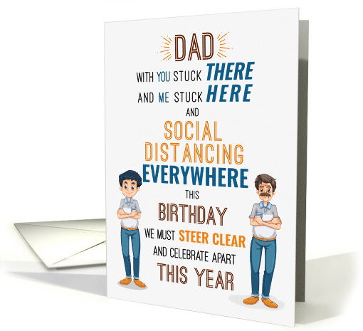 Dad's Birthday from Son Social Distancing Typography card (1661880)