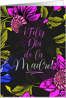 Spanish Mother’s Day Bold Botanical Blooms on Black card