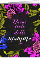 Italian Mother’s Day Bold Botanical Blooms on Black card