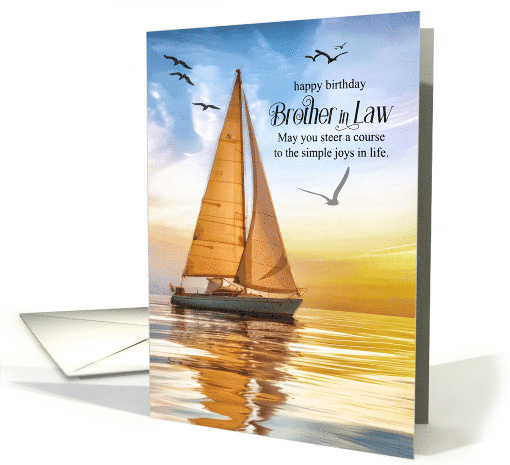 Brother in Law's Birthday Nautical Vintage Sailboat Theme card