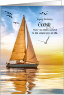 Cousin’s Birthday Nautical Vintage Sailboat Theme card