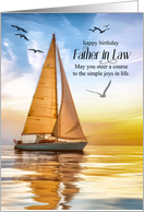 Father in Law’s Birthday Nautical Vintage Sailboat Theme card
