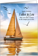 Father in Law’s Birthday Nautical Sailboat Theme with Seagulls card