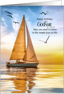 Godson’s Birthday Nautical Vintage Sailboat and Old World Map card