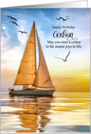 Godson’s Birthday Nautical Sailboat and Seagulls card