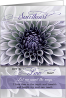 Sweetheart Romantic Valentine Soft Lavender Floral Petals card