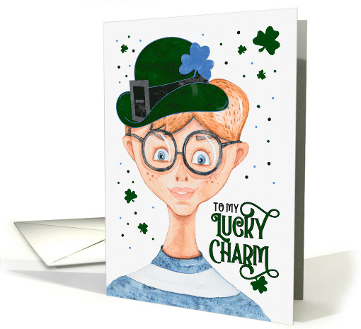 For Boys St. Patrick's Day Cute Irish Lad with Red Hair card (1674988)