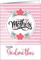 For Godmother Mother’s Day Pink Bontanical and Polka Dots card