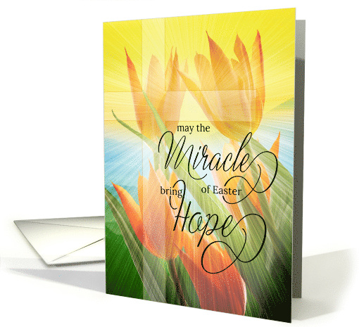 Religious Easter Tulips and Cross Bring Hope card (1676492)