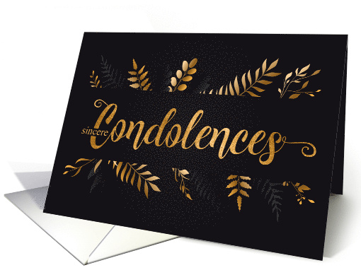 Condolences Simple and Elegant Botanical on Black card (1677070)