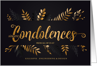 Business Condolences Simple and Elegant Botanical Custom card