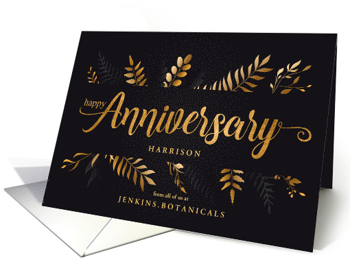 Employee Anniversary Elegant Botanical with Name card (1678180)