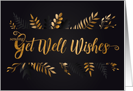 Get Well Wishes in Faux Gold Leaf Botanicals card