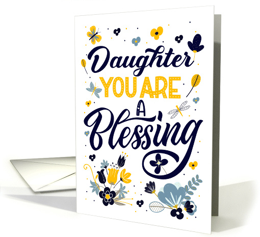 Daughter Mother's Day Blessing Blue Yellow Botanicals card (1679208)
