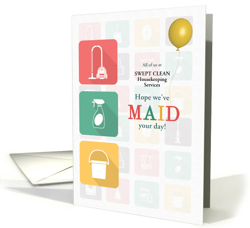 From Maid Service Birthday Wishes Cleaning Products Custom card