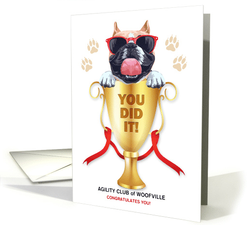 Dog Agility Congratulations Dog in Sunglasses and Trophy... (1684158)
