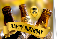 Brother Funny Beer Themed Birthday with Balloon card