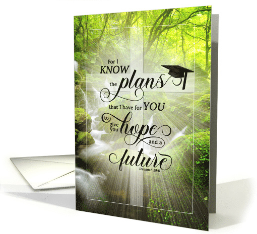 Christian Graduation Congratulations Woodland River Scripture card