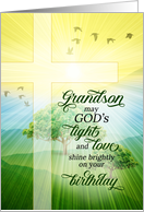 for Grandson Christian Birthday God’s Light and Love Scenic card