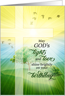 Christian Birthday God’s Light and Love Rolling Hills card
