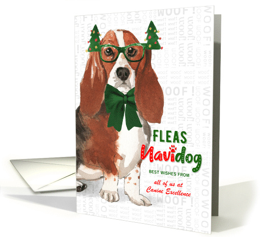 Basset Hound Rescue Funny Fleas Navidog Christmas card (1689730)