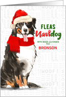 From the Dog Christmas Bernese Mountain Dog Fleas Navidog Custom card