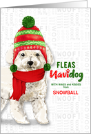 From the Dog Christmas Bichon Frise Fleas NaviDOG Custom card