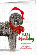 Business Bouvier des Flandres Christmas Dog Fleas NaviDOG Custom card