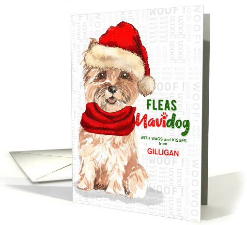 From the Dog Christmas Cairn Terrier Funny Fleas NaviDOG Custom card