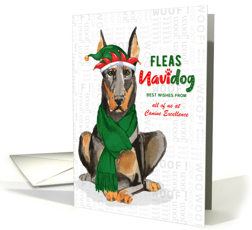 Business Christmas Doberman Fleas NaviDOG Custom card (1690298)