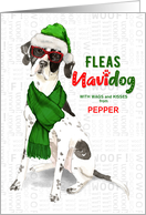 From the Dog Christmas English Pointer Funny Fleas NaviDOG Custom card