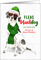 Business English Pointer Fleas Navidog Christmas Dog Custom card