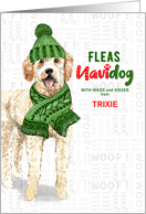 From the Dog Christmas Goldendoodle Funny Fleas NaviDOG Custom card
