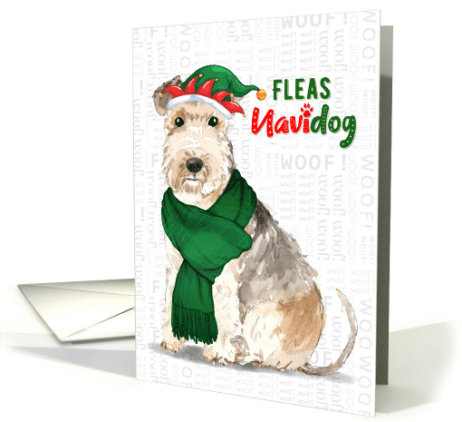 Funny Christmas Lakeland Terrier Fleas NaviDOG Pet Lover Holiday card