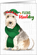Funny Christmas Lakeland Terrier Fleas NaviDOG Pet Lover Holiday card