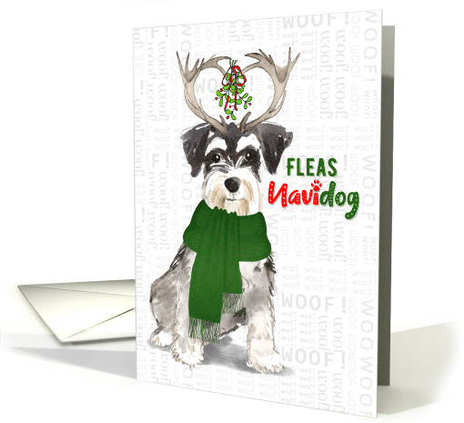 Funny Christmas Miniature Schnauzer Fleas NaviDOG card (1691152)