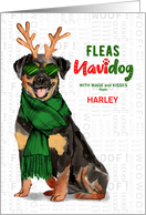 From the Dog Christmas Rottweiler Funny Fleas NaviDOG Custom card