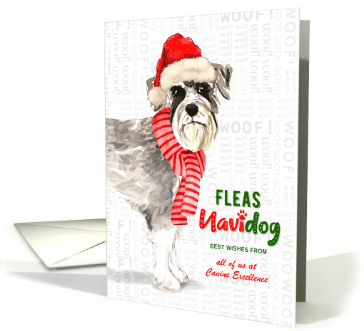 Business Schnauzer Fleas Navidog Christmas Dog Custom card (1691430)