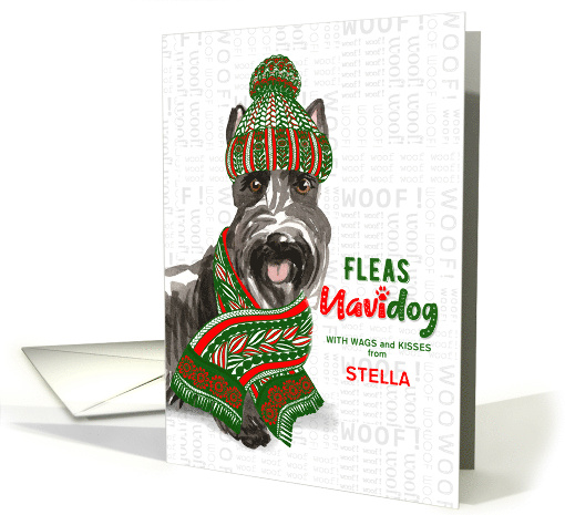 From the Dog Christmas Scottish Terrier Fleas NaviDOG Custom card