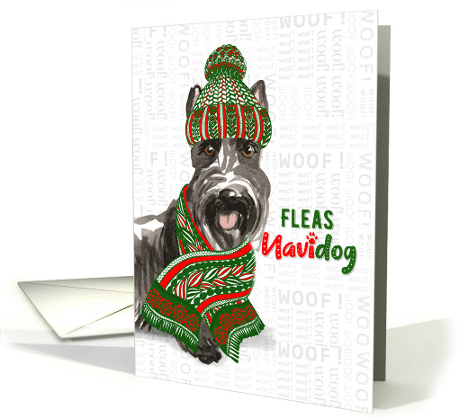 Funny Christmas Scottish Terrier Fleas NaviDOG Pet Lover Holiday card