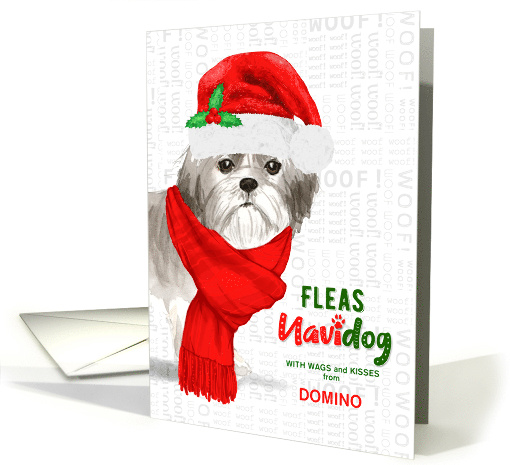 From the Dog Christmas Imperial Shih Tzu Fleas NaviDOG Custom card