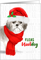 Funny Christmas Imperial Shih Tzu Fleas NaviDOG Pet Lover Holiday card
